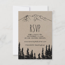 Rustic Woodsy Mountain Site Mariage Carte RSVP
