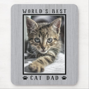 Rustic World's Best Cat Dad Pfotenabdrücke Foto Mousepad
