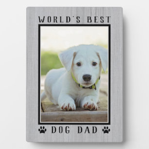 Rustic World's Best Dog Dad Pfotenabdrücke Haustie Fotoplatte
