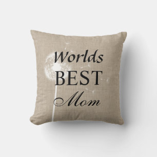 Rustic Worlds meilleur maman Coussin avec Dandelio
