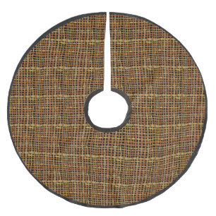 Rustic Woven Rough Burlap Red Polyester Weihnachtsbaumdecke