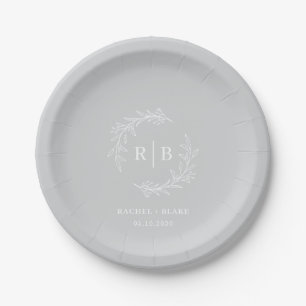 Rustic Wreath Wedding Probe Party Pappteller