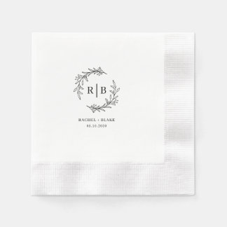 Rustic Wreath Wedding Probe Party Serviette