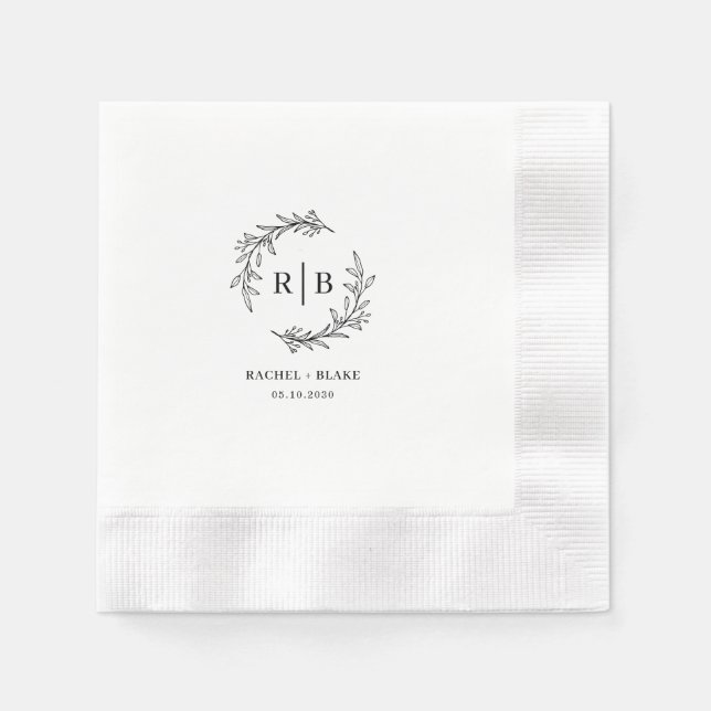 Rustic Wreath Wedding Probe Party Serviette (Vorderseite)