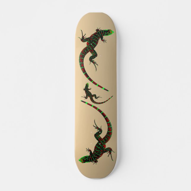 Rustic Yin Yang Lizards Skateboard (Vorne)