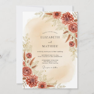 Rustige, erdige bohemische Hochzeit Einladung