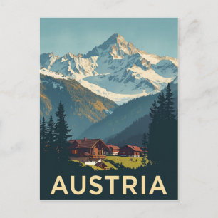 Rustige österreichische Berghütte Postkarte