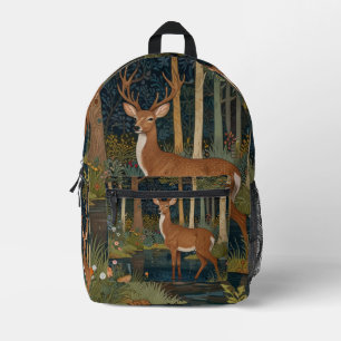 Rustiger Hirsch Boho-Waldgrün Bedruckter Rucksack