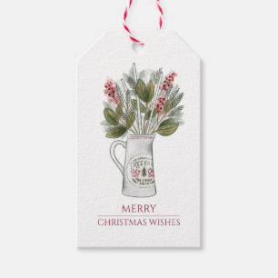 Rustiges Frohes Weihnachten Weihnachtsfeiertag Geschenkanhänger