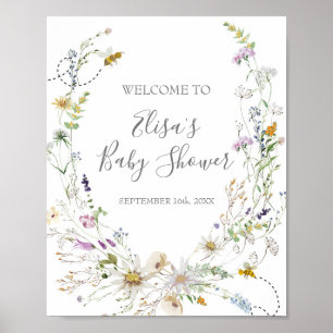 Rustiic Bee Fleurs sauvages Affiche de bienvenue B