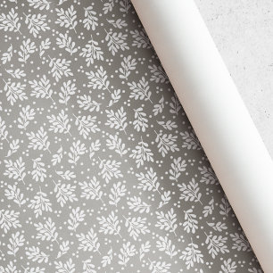 Rustik Braungrün Winterlaub Weihnachten Geschenkpapier