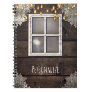 Rustik Fenster & Lichter Country Farmhouse aus Hol Notizblock