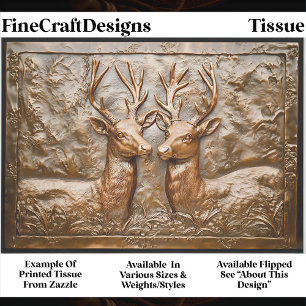 Rustik geprägte Bronze-Hirsche EH2R Decoupage Seidenpapier