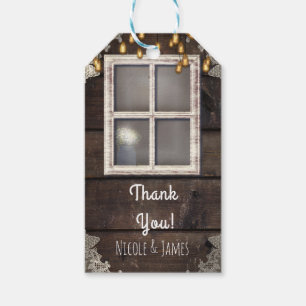 Rustik Landstallfenster Lichter & Spitze Favorit Geschenkanhänger