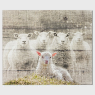 Rustik Schaf Baby Lamm Jute Geschenkpapier