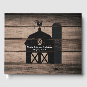 Rustik verwittertes Holz schwarze Scheune Landhoch Gästebuch