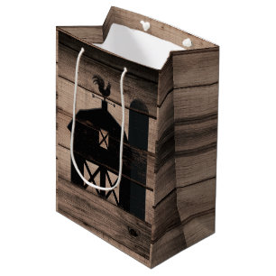 Rustik verwittertes Holz schwarze Scheune Landhoch Mittlere Geschenktüte