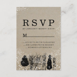 RUSTIK WINTERBAUM RSVP-KARTEN RSVP KARTE