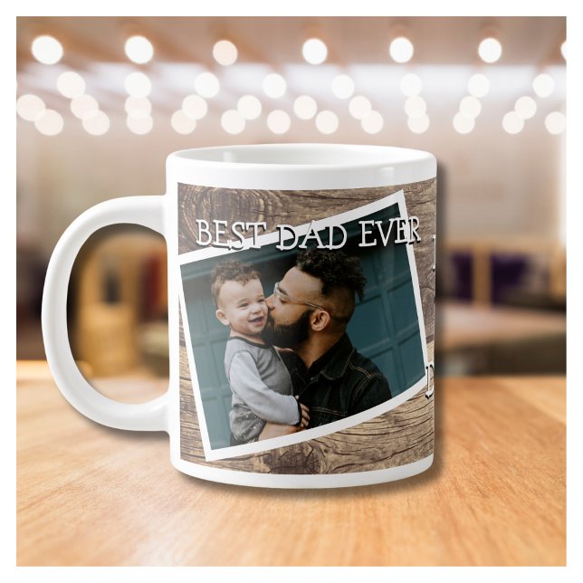 Rustikal 2 Foto Bester Vater je Jumbo-Tasse (Von Creator hochgeladen)
