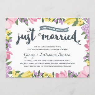 Rustikal   75. Hochzeitstag Einladung