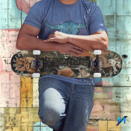 Rustikal Abstrakt mit komplizierter Graffiti-Linie Skateboard