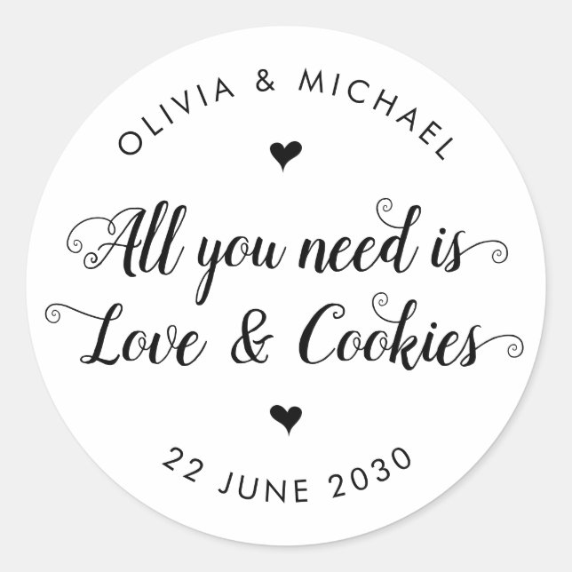 Rustikal Alles, was Sie brauchen, ist Liebe Cookie Runder Aufkleber (Vorderseite)