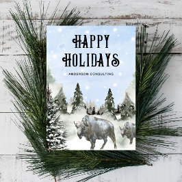 Rustikal American West Happy Holidays Business Feiertagskarte