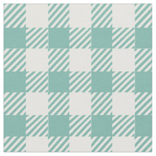 Rustikal Aquamarin Gingham Buffalo Kariert Stoff