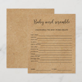 Rustikal - Baby Word Scramble | Baby Showspiel