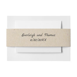Rustikal Beige Imitate Kraft Pappe Einband Bauch Einladungsbanderole