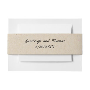 Rustikal Beige Imitate Kraft Pappe Einband Bauch Einladungsbanderole