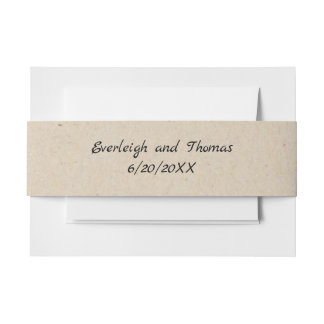 Rustikal Beige Imitate Kraft Pappe Einband Bauch Einladungsbanderole