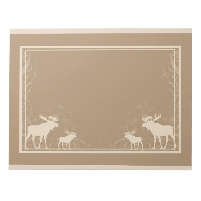 Rustikal, beige, wirbelndes Notizblock (Vorderseite)