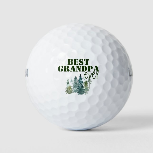 Rustikal bester Opa je Golfball (Vorderseite)