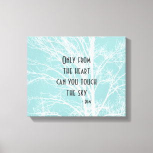 Rustikal blaue, weiße Baumzweige Leinwanddruck