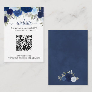Rustikal Blue Rose Hochzeitsstiftung QR Code Begleitkarte