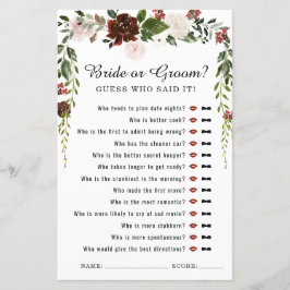 Rustikal | Boho Botanic Brautparty Game