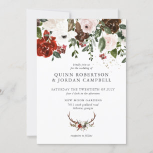Rustikal   Boho Botanical Wedding Einladung