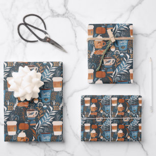Rustikal Boho Latte Fall Geschenkpapier Set