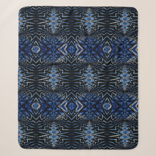 Rustikal Boho Navy Blue Black Trendy Tribal Ethnic Sherpadecke