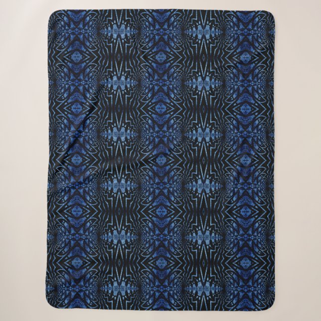 Rustikal Boho Navy Blue Black Trendy Tribal Ethnic Sherpadecke (Vorderseite)