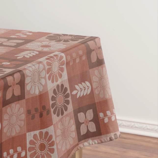 Rustikal-braune Burlap-Blume Blätter Tablette Tischdecke (Beispiel)