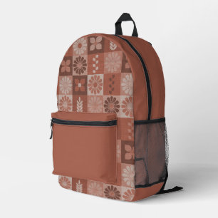 Rustikal-braune Burlap-Blume Verlassen gedruckter  Bedruckter Rucksack