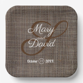 Rustikal-braune Hintergrundpapier-Teller Pappteller