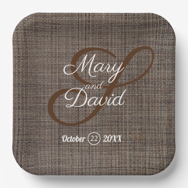 Rustikal-braune Hintergrundpapier-Teller Pappteller (Vorderseite)