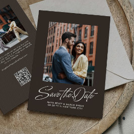 Rustikal braune modische einfache Hochzeitsschrift Save The Date