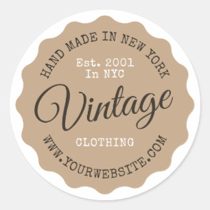 Rustikal-braune Vintage Retrotypografie Runder Aufkleber