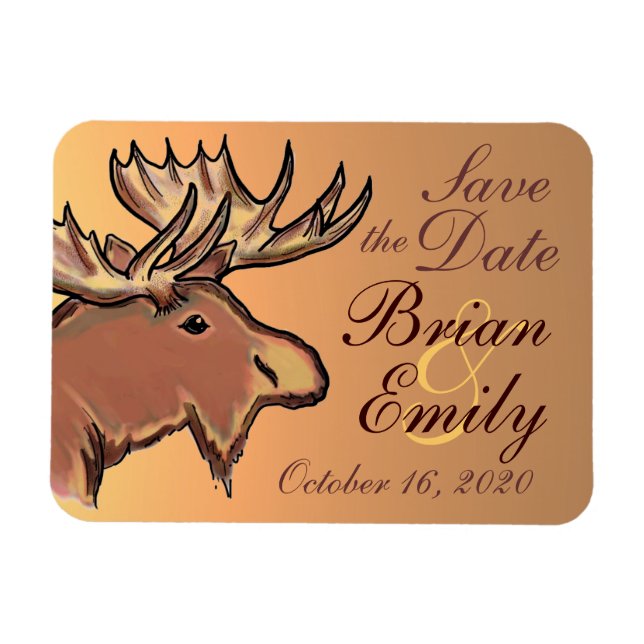 Rustikal-brauner, Save the Date angepasster Magnet (Horizontal)