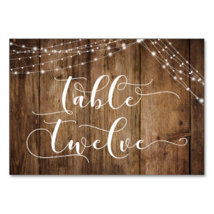 Rustikal-braunes Holz & Lights Tabelle Zwölf Karte