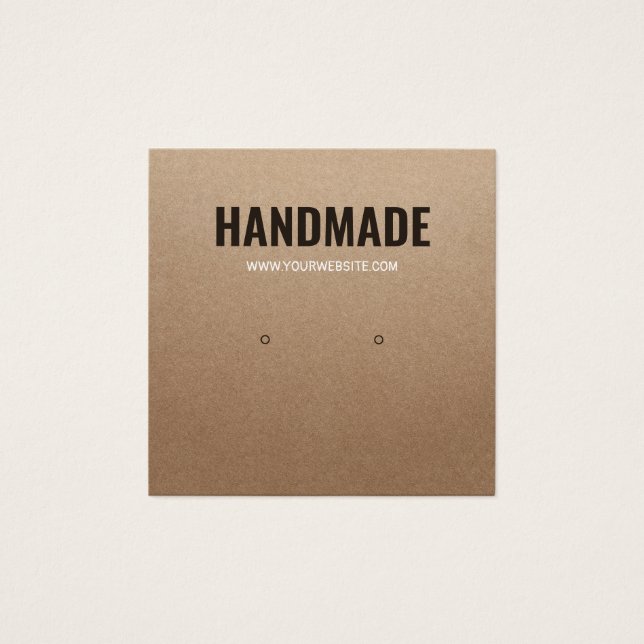 Rustikal-braunes Kraftpapier handgefertigt Ohrring (Vorderseite)